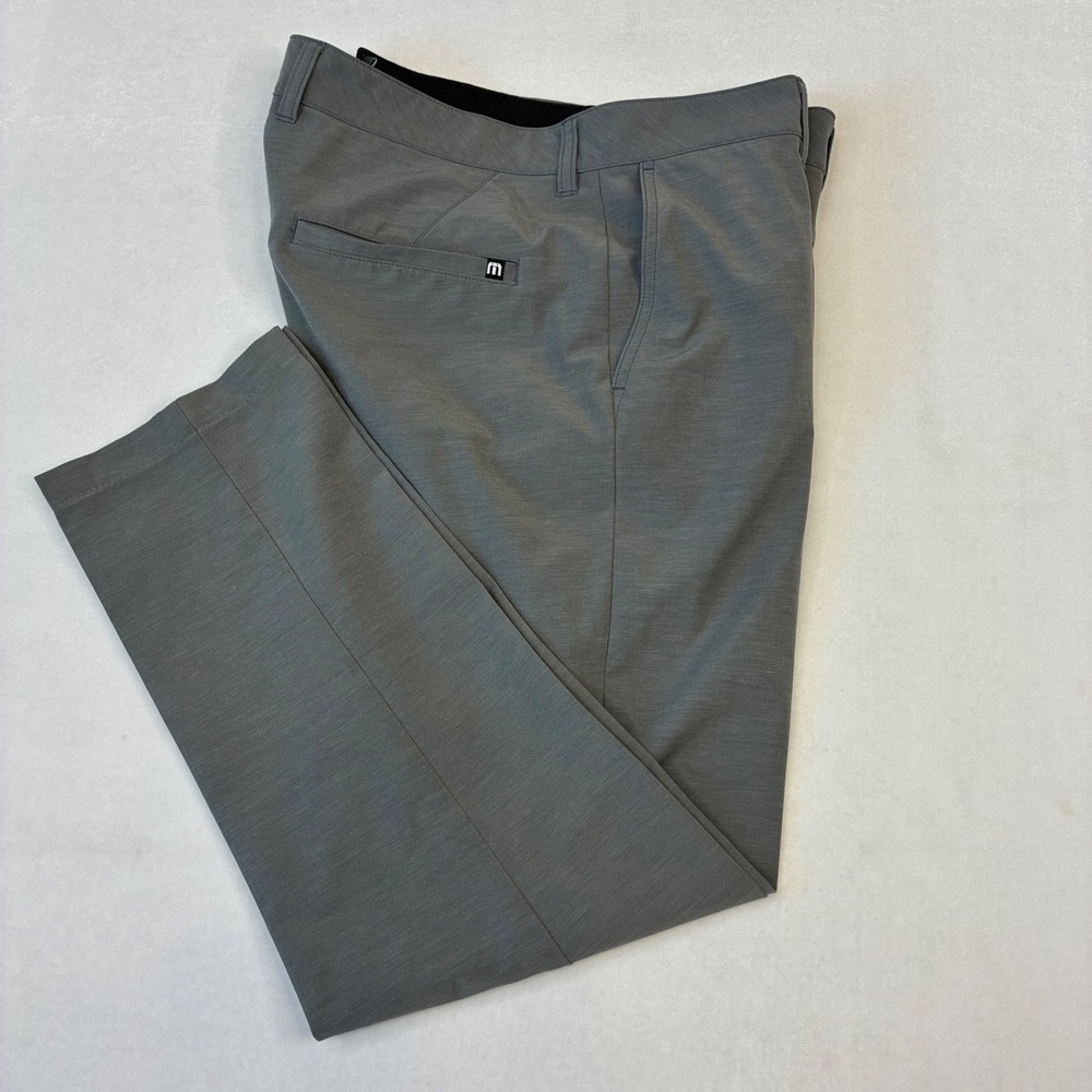 Travis Mathew Performance Mens 34x28 Grey Heathered Stretch Golf Chino Pants